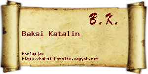 Baksi Katalin névjegykártya