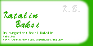 katalin baksi business card